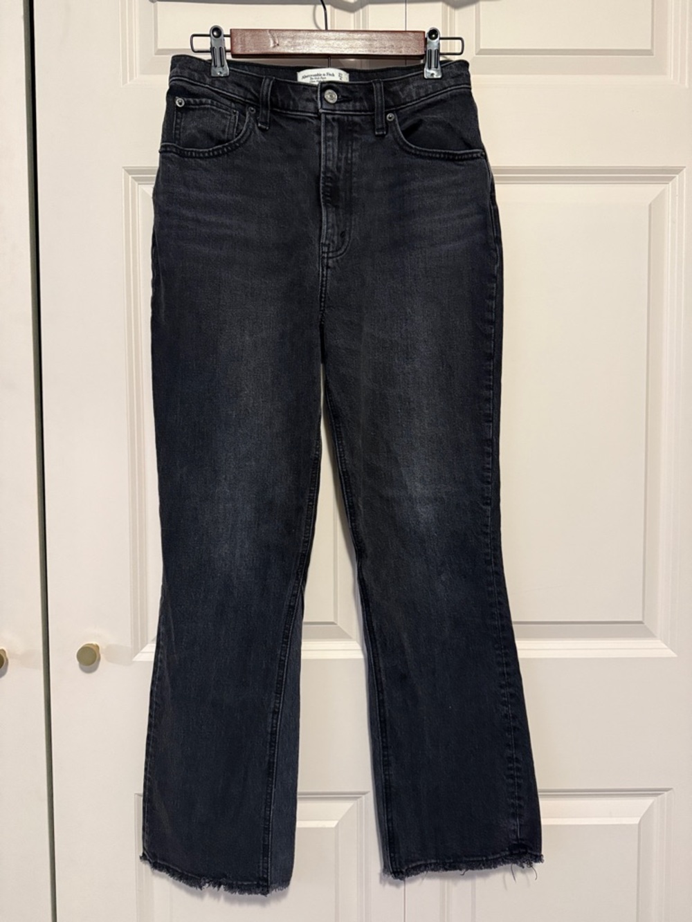 Abercrombie & Fitch The Kick Flare Ultra High Rise Black Denim Jeans